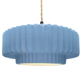 Pendants Drum Shade by Justice Designs ( 102 | CER-6555-SKBL-MBLK-BEIG-TWST Radiance ) 