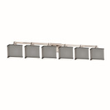 Bathroom Fixtures Five+Lights by Justice Designs ( 102 | FAB-8436-55-GRAY-NCKL-LED6-4200 Textile ) 
