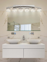 Bathroom Fixtures Five+Lights by Justice Designs ( 102 | CLD-8596-30-NCKL Clouds ) 