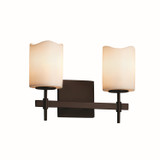Bathroom Fixtures Two Lights by Justice Designs ( 102 | CNDL-8412-14-CREM-DBRZ CandleAria ) 