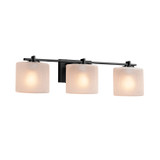 Bathroom Fixtures Three Lights by Justice Designs ( 102 | FSN-8443-30-FRCR-MBLK Fusion ) 