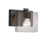 Sconces Single Glass by Justice Designs ( 102 | FSN-8447-55-SEED-MBLK Fusion ) 