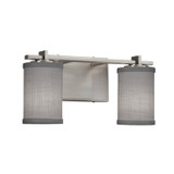 Bathroom Fixtures Two Lights by Justice Designs ( 102 | FAB-8442-10-GRAY-NCKL Textile ) 