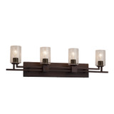 Bathroom Fixtures Four Lights by Justice Designs ( 102 | FSN-8704-10-SEED-DBRZ-LED4-2800 Fusion ) 
