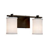 Bathroom Fixtures Two Lights by Justice Designs ( 102 | FAB-8442-10-WHTE-DBRZ-LED2-1400 Textile ) 