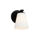 Sconces Single Glass by Justice Designs ( 102 | FSN-8031-OPAL-MBLK Fusion ) 