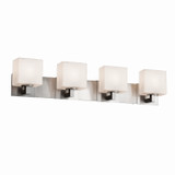 Bathroom Fixtures Four Lights by Justice Designs ( 102 | FSN-8924-55-OPAL-NCKL Fusion ) 