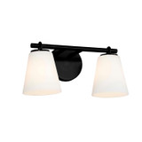 Bathroom Fixtures Two Lights by Justice Designs ( 102 | FSN-8032-OPAL-MBLK Fusion ) 