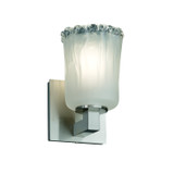 Sconces Single Glass by Justice Designs ( 102 | GLA-8921-16-WTFR-NCKL Veneto Luce ) 