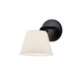 Sconces Single Glass by Justice Designs ( 102 | FSN-8071-OPAL-MBLK Fusion ) 