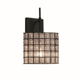 Sconces Single Glass by Justice Designs ( 102 | WGL-8417-30-GRCB-MBLK Wire Glass ) 