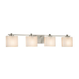 Bathroom Fixtures Four Lights by Justice Designs ( 102 | PNA-8444-55-PLET-NCKL Porcelina ) 