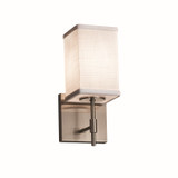 Sconces Drum Shade by Justice Designs ( 102 | FAB-8411-15-WHTE-NCKL-LED1-700 Textile ) 
