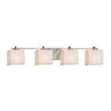 Bathroom Fixtures Four Lights by Justice Designs ( 102 | PNA-8444-55-WAVE-NCKL Porcelina ) 