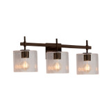 Bathroom Fixtures Three Lights by Justice Designs ( 102 | FSN-8413-30-SEED-DBRZ Fusion ) 