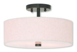 Semi-Flush Mts. Drum Shade by Livex Lighting ( 107 | 52134-92 Monroe ) 