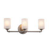 Bathroom Fixtures Three Lights by Justice Designs ( 102 | FSN-8463-10-FRCR-NCKL-LED3-2100 Fusion ) 