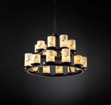 Mid. Chandeliers Glass Up by Justice Designs ( 102 | FAL-8767-10-DBRZ LumenAria ) 