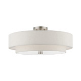 Semi-Flush Mts. Drum Shade by Livex Lighting ( 107 | 52139-91 Meridian ) 