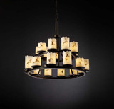 Mid. Chandeliers Glass Up by Justice Designs ( 102 | FAL-8767-12-DBRZ LumenAria ) 