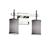 Bathroom Fixtures Two Lights by Justice Designs ( 102 | FAB-8412-10-GRAY-CROM Textile ) 