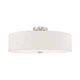 Semi-Flush Mts. Drum Shade by Livex Lighting ( 107 | 52141-91 Meridian ) 