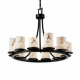 Mid. Chandeliers Glass Up by Justice Designs ( 102 | FAL-8768-12-MBLK-LED12-8400 LumenAria ) 