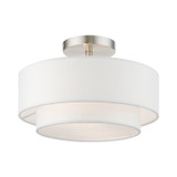 Semi-Flush Mts. Drum Shade by Livex Lighting ( 107 | 47151-91 Meridian ) 
