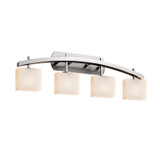 Bathroom Fixtures Four Lights by Justice Designs ( 102 | FSN-8594-55-OPAL-NCKL Fusion ) 