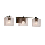 Bathroom Fixtures Three Lights by Justice Designs ( 102 | FSN-8443-55-SEED-DBRZ Fusion ) 