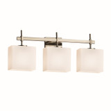 Bathroom Fixtures Three Lights by Justice Designs ( 102 | FSN-8413-55-OPAL-NCKL Fusion ) 