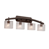 Bathroom Fixtures Four Lights by Justice Designs ( 102 | FSN-8594-55-SEED-DBRZ Fusion ) 