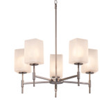 Mid. Chandeliers Glass Up by Justice Designs ( 102 | FSN-8410-15-FRCR-NCKL-LED5-3500 Fusion ) 