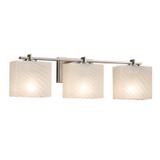 Bathroom Fixtures Three Lights by Justice Designs ( 102 | FSN-8443-55-WEVE-NCKL Fusion ) 