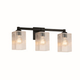 Bathroom Fixtures Three Lights by Justice Designs ( 102 | FSN-8433-15-SEED-MBLK-LED3-2100 Fusion ) 