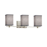 Bathroom Fixtures Three Lights by Justice Designs ( 102 | FAB-8443-15-GRAY-NCKL Textile ) 