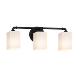 Bathroom Fixtures Three Lights by Justice Designs ( 102 | FSN-8463-15-OPAL-MBLK Fusion ) 