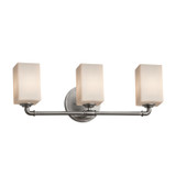 Bathroom Fixtures Three Lights by Justice Designs ( 102 | FSN-8463-15-OPAL-NCKL-LED3-2100 Fusion ) 