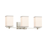 Bathroom Fixtures Three Lights by Justice Designs ( 102 | FAB-8443-15-WHTE-NCKL Textile ) 