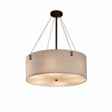 Pendants Drum Shade by Justice Designs ( 102 | FAB-9532-WHTE-DBRZ-F2 Textile ) 