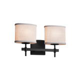 Bathroom Fixtures Two Lights by Justice Designs ( 102 | FAB-8412-30-WHTE-MBLK Textile ) 