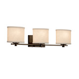 Bathroom Fixtures Three Lights by Justice Designs ( 102 | FAB-8443-30-CREM-DBRZ-LED3-2100 Textile ) 
