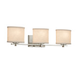Bathroom Fixtures Three Lights by Justice Designs ( 102 | FAB-8443-30-CREM-NCKL-LED3-2100 Textile ) 