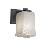 Sconces Single Glass by Justice Designs ( 102 | GLA-8441-26-WHTW-MBLK Veneto Luce ) 