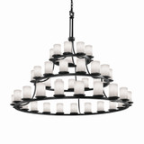 Large Chandeliers Glass Shade by Justice Designs ( 102 | CLD-8714-10-MBLK-LED45-31500 Clouds ) 