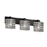 Bathroom Fixtures Three Lights by Justice Designs ( 102 | WGL-8923-30-GRCB-MBLK-LED3-2100 Wire Glass ) 