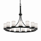 Large Chandeliers Glass Shade by Justice Designs ( 102 | CLD-8715-10-MBLK-LED15-10500 Clouds ) 