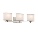 Bathroom Fixtures Three Lights by Justice Designs ( 102 | FAB-8443-30-WHTE-NCKL-LED3-2100 Textile ) 