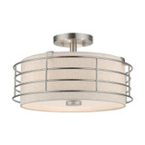 Semi-Flush Mts. Drum Shade by Livex Lighting ( 107 | 55118-91 Blanchard ) 