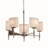 Mid. Chandeliers Glass Up by Justice Designs ( 102 | FSN-8410-30-OPAL-NCKL-LED5-3500 Fusion ) 